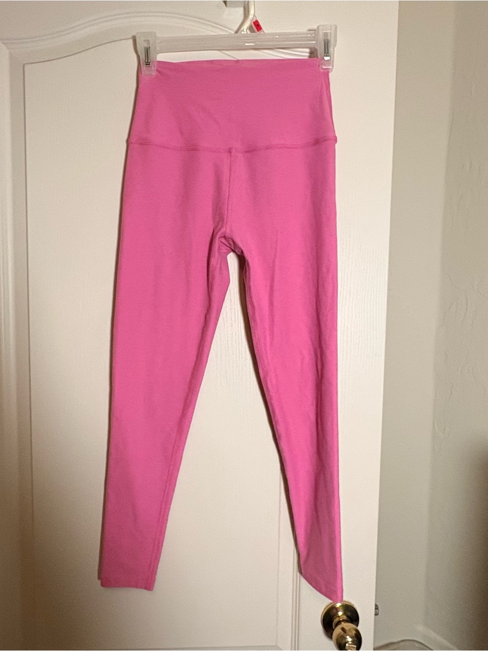 BEYOND YOGA Supplex High Waisted Leggings Small Hot Pink Lotus Logo
